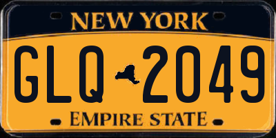 NY license plate GLQ2049
