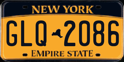 NY license plate GLQ2086