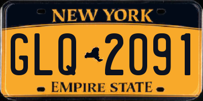 NY license plate GLQ2091