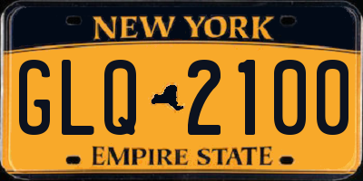 NY license plate GLQ2100