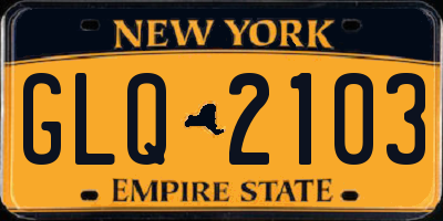 NY license plate GLQ2103