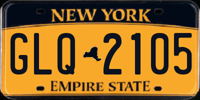 NY license plate GLQ2105