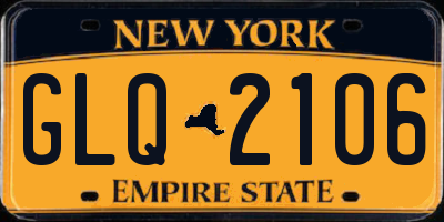 NY license plate GLQ2106