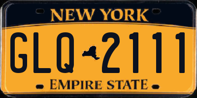 NY license plate GLQ2111