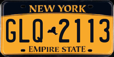 NY license plate GLQ2113