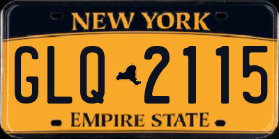 NY license plate GLQ2115