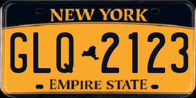 NY license plate GLQ2123