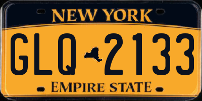 NY license plate GLQ2133