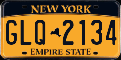 NY license plate GLQ2134