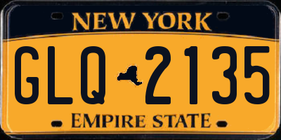 NY license plate GLQ2135
