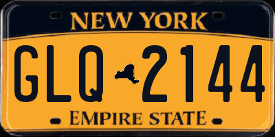 NY license plate GLQ2144