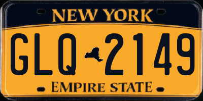 NY license plate GLQ2149