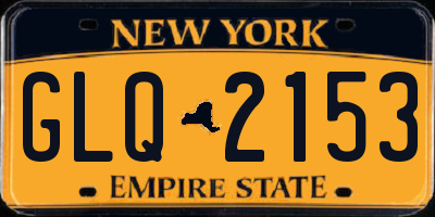 NY license plate GLQ2153