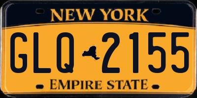 NY license plate GLQ2155