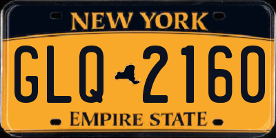 NY license plate GLQ2160