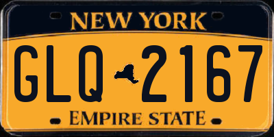 NY license plate GLQ2167