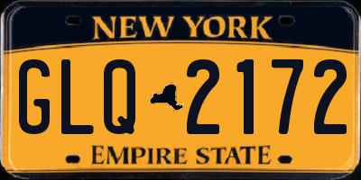 NY license plate GLQ2172
