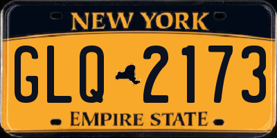 NY license plate GLQ2173