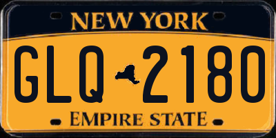 NY license plate GLQ2180