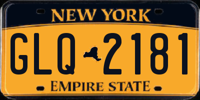 NY license plate GLQ2181