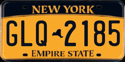 NY license plate GLQ2185