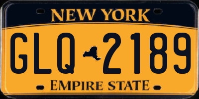 NY license plate GLQ2189