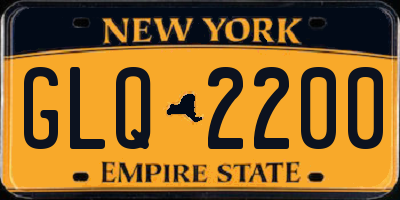 NY license plate GLQ2200