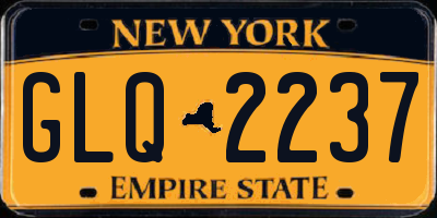 NY license plate GLQ2237