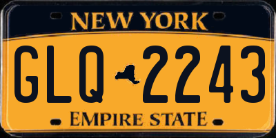 NY license plate GLQ2243