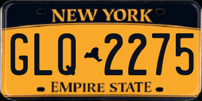 NY license plate GLQ2275