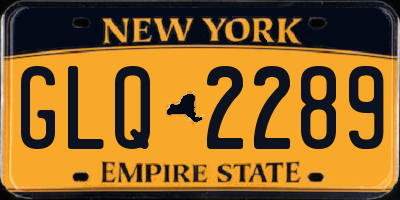NY license plate GLQ2289