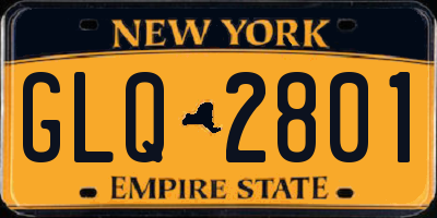 NY license plate GLQ2801