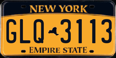 NY license plate GLQ3113