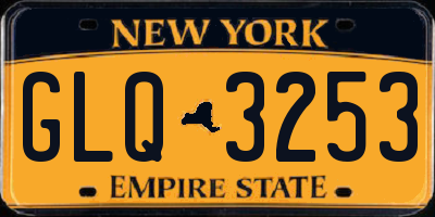 NY license plate GLQ3253