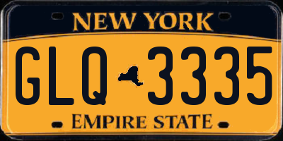NY license plate GLQ3335