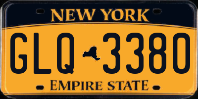 NY license plate GLQ3380