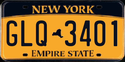 NY license plate GLQ3401