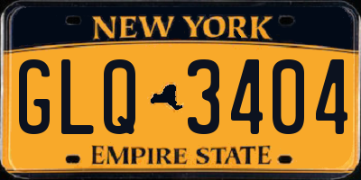 NY license plate GLQ3404