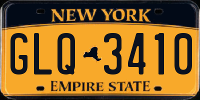 NY license plate GLQ3410