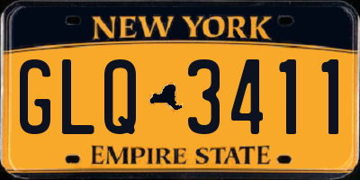 NY license plate GLQ3411