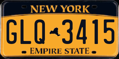 NY license plate GLQ3415