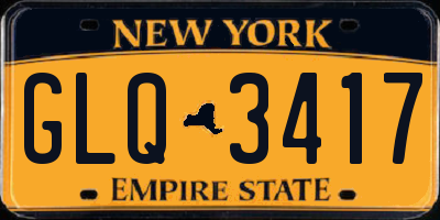 NY license plate GLQ3417