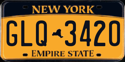 NY license plate GLQ3420