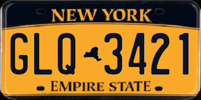 NY license plate GLQ3421