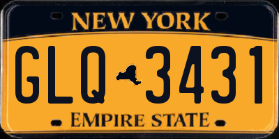 NY license plate GLQ3431