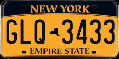 NY license plate GLQ3433