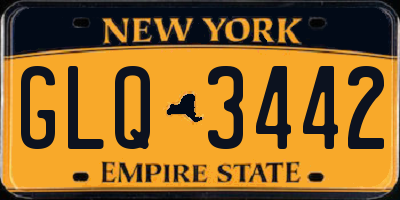 NY license plate GLQ3442
