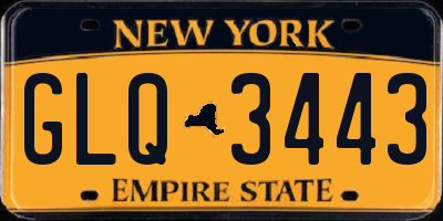 NY license plate GLQ3443