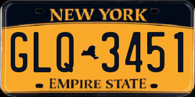 NY license plate GLQ3451