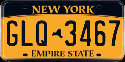 NY license plate GLQ3467